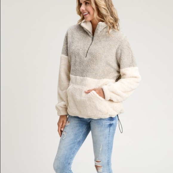 2XS HP, TWO TONED SOFT FUZZY PULLOVER - Picture 4 of 5